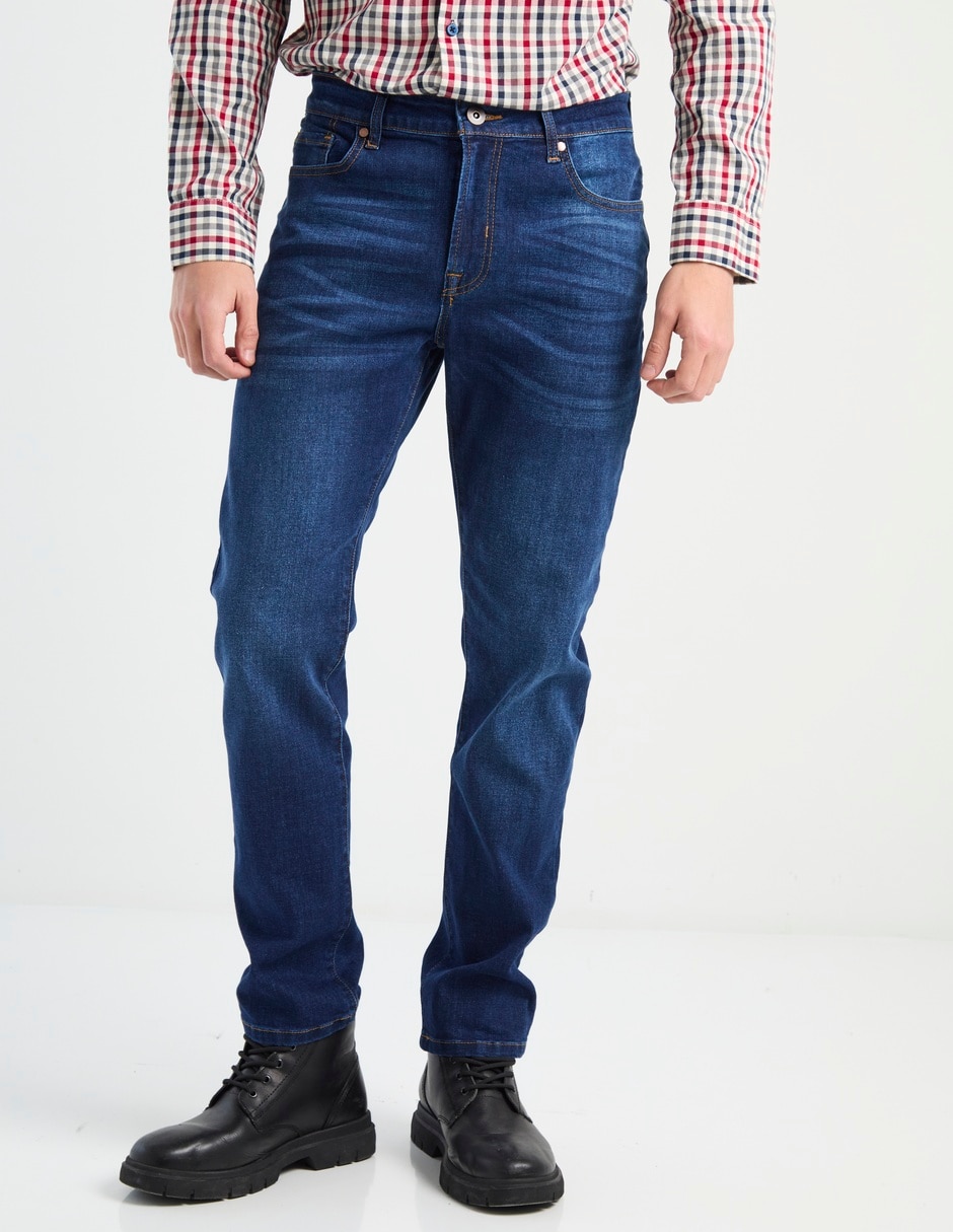Jeans slim deslavado para hombre 1