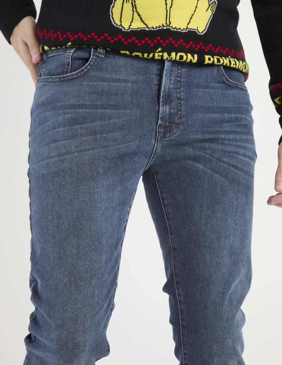 Jeans slim lavado obscuro para hombre 4