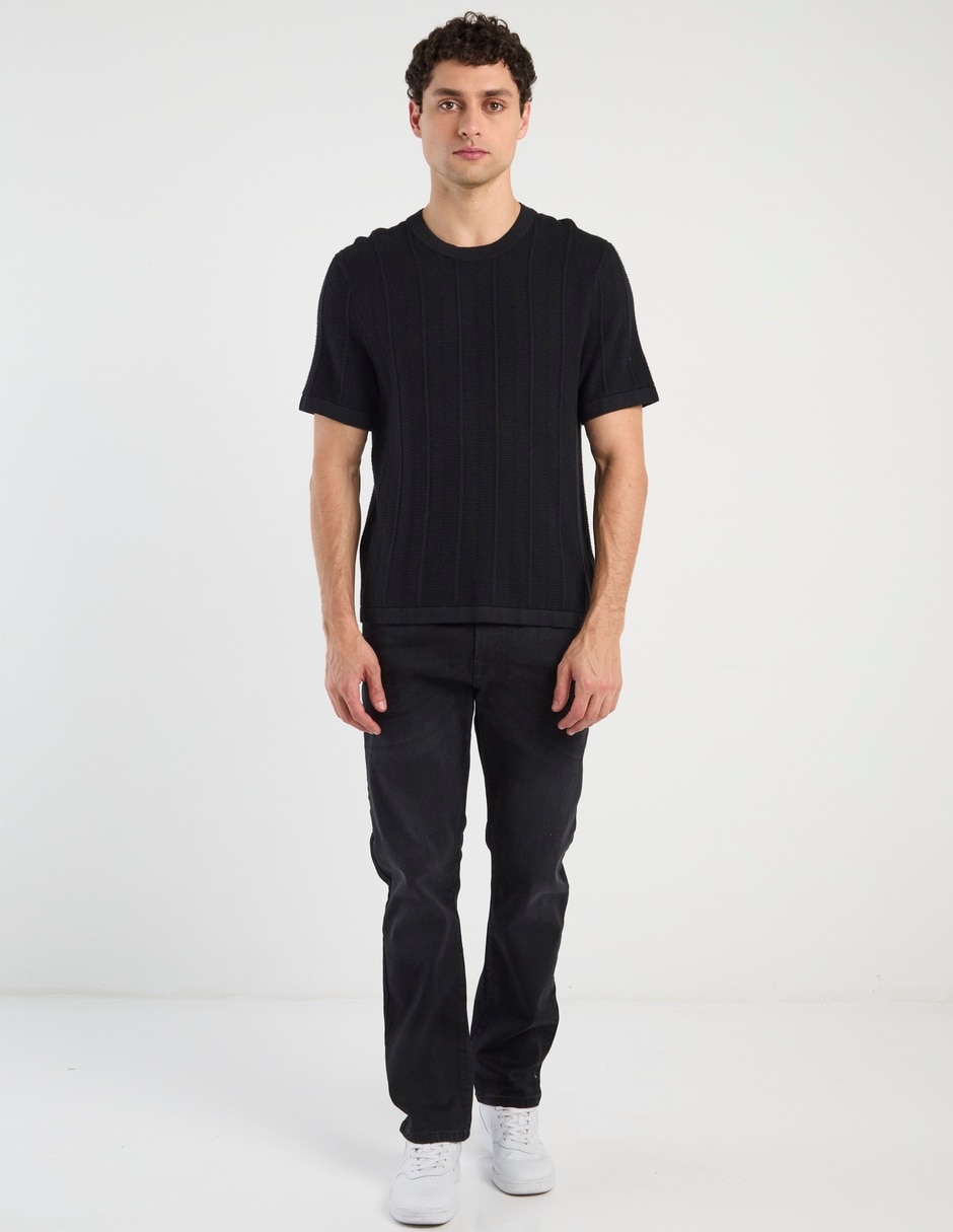 Jeans straight lavado obscuro para hombre 6
