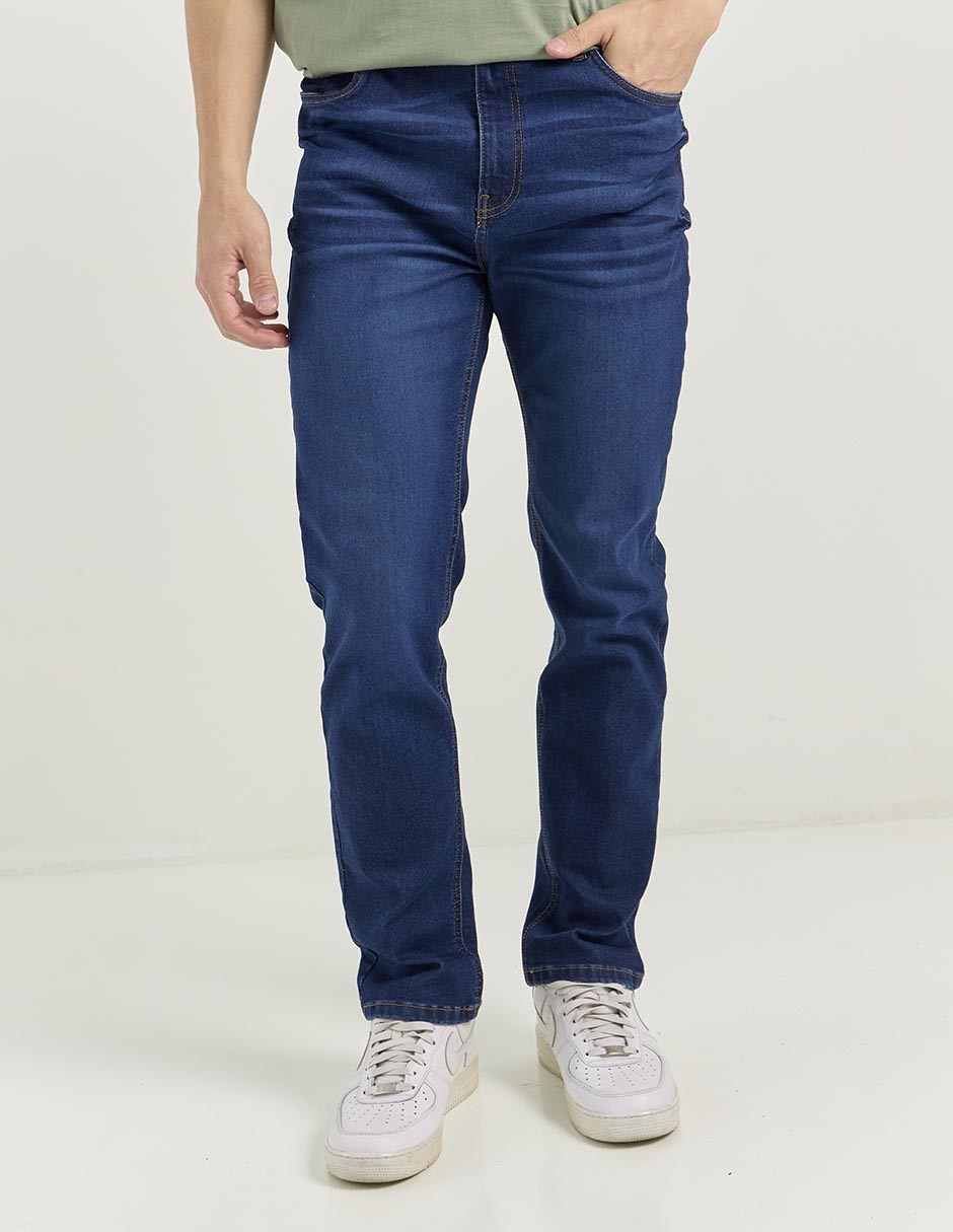 Jeans slim lavado medio para hombre 1
