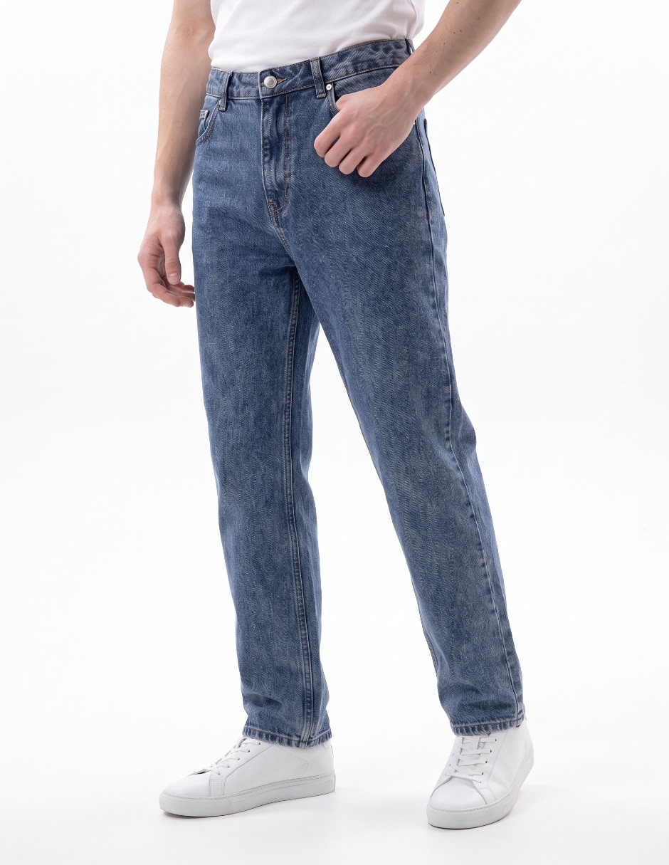 Jeans straight lavado deslavado para hombre Jeans straight lavado deslavado para hombre