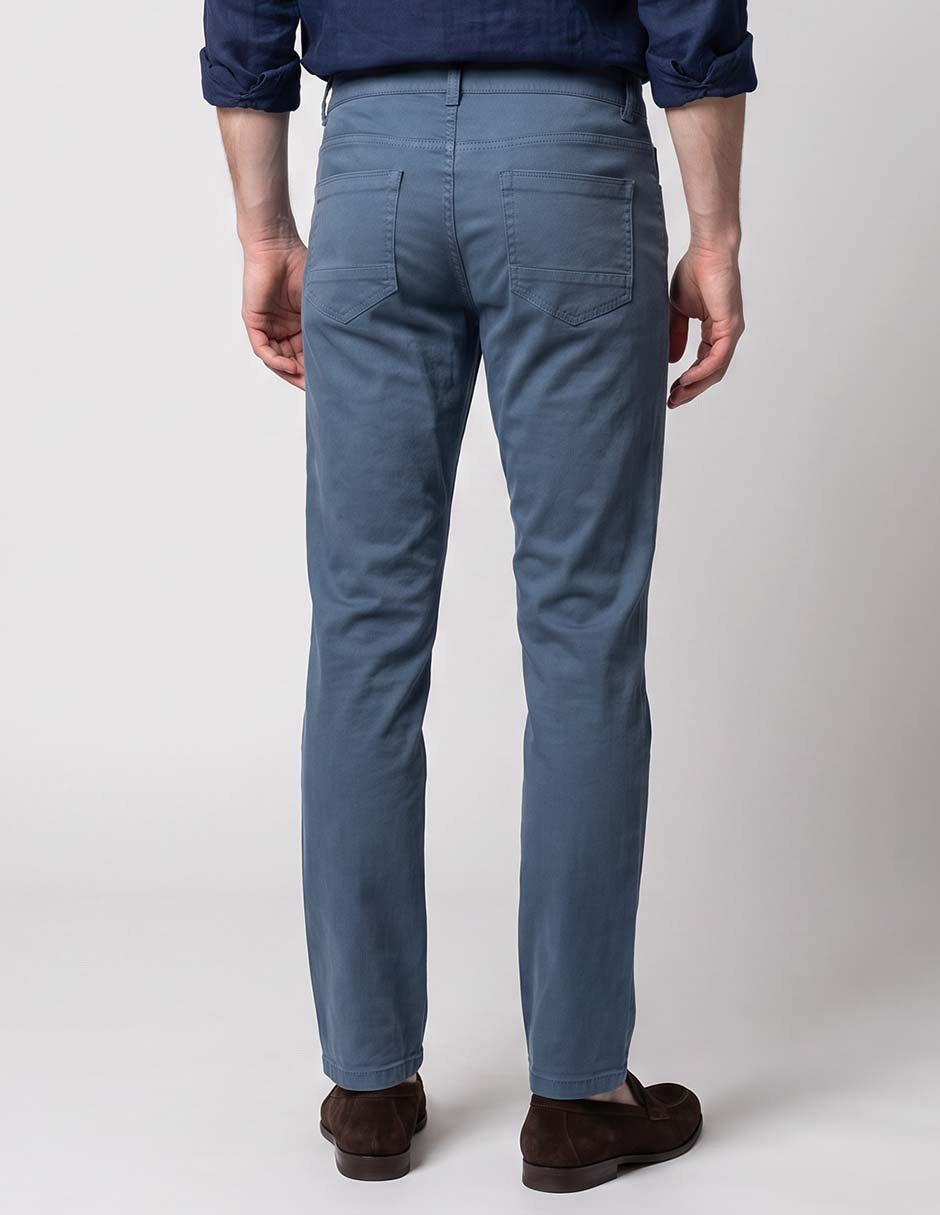Pantalón casual chino slim de algodón para hombre 2