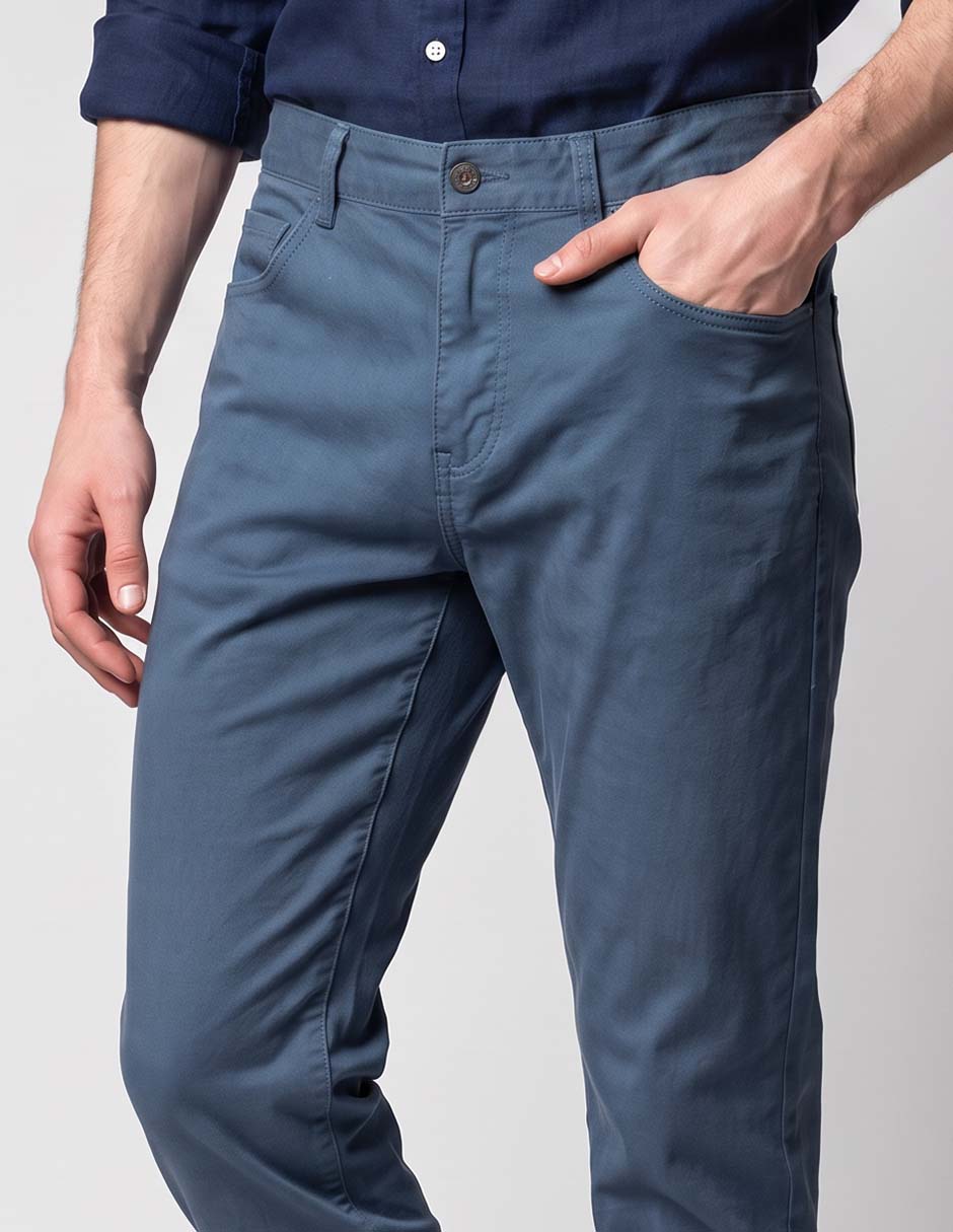 Pantalón casual chino slim de algodón para hombre 3