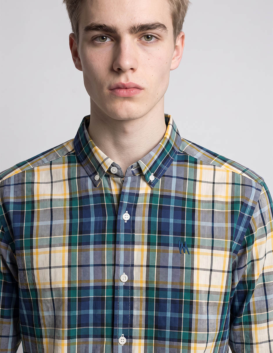Camisa casual de algodón manga larga para hombre 2