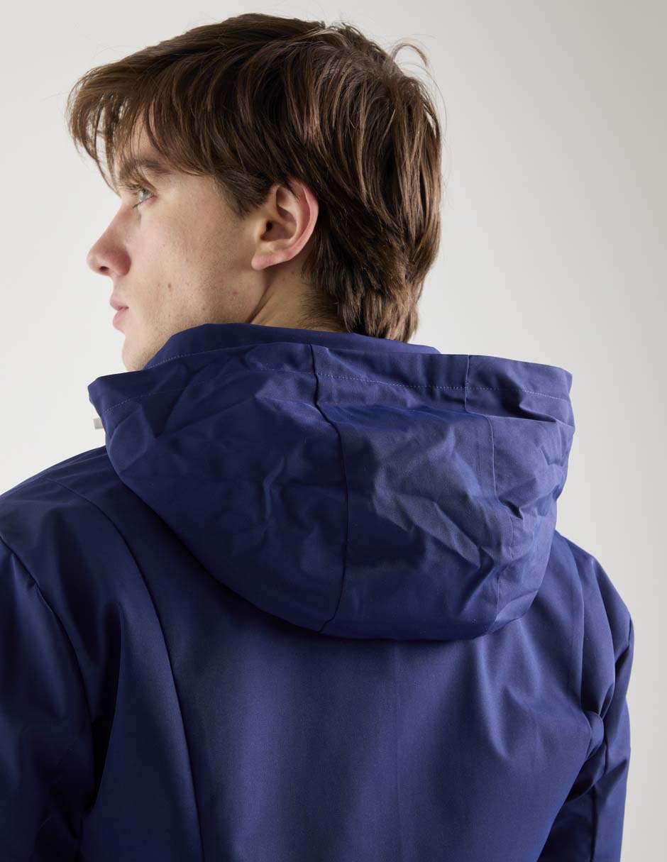 Chamarra casual capucha desmontable para hombre