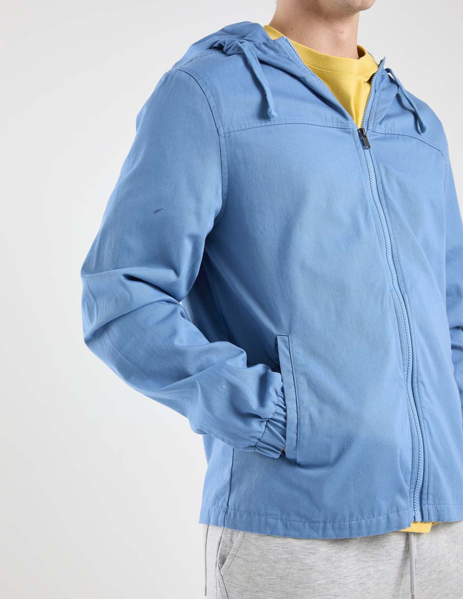 Chamarra casual capucha y bolsillos para hombre