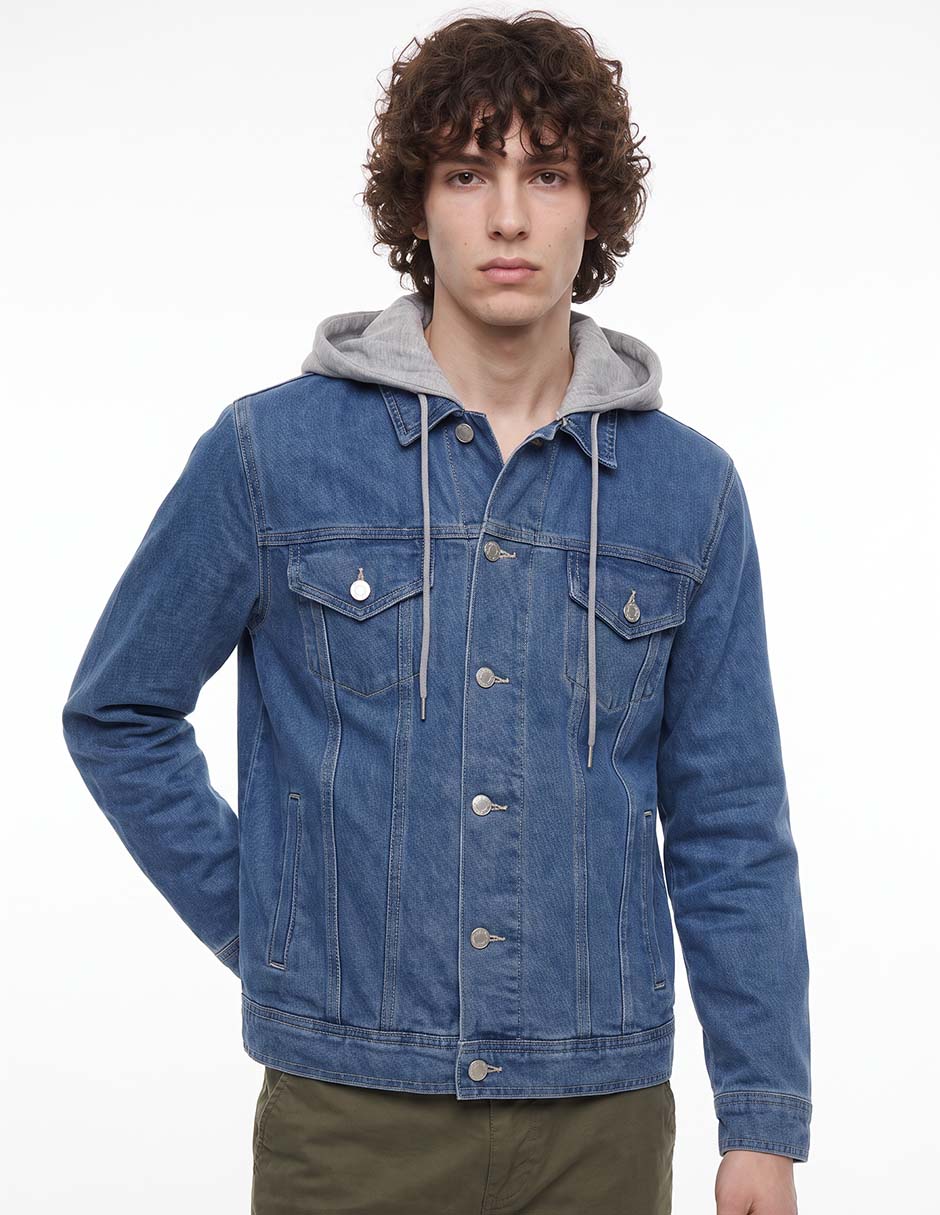 Chamarra casual con capucha para hombre Chamarra casual con capucha para hombre