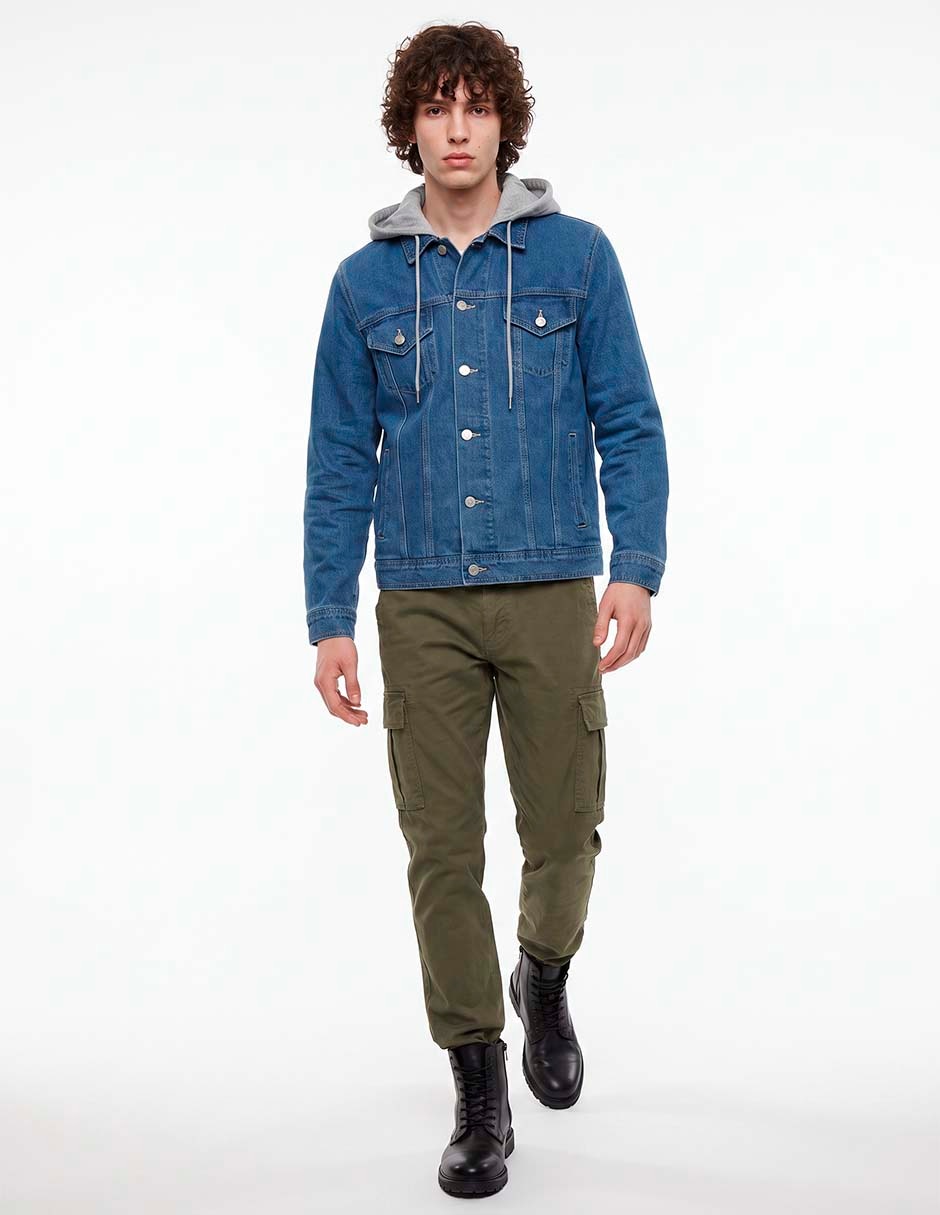 Chamarra casual con capucha para hombre 3