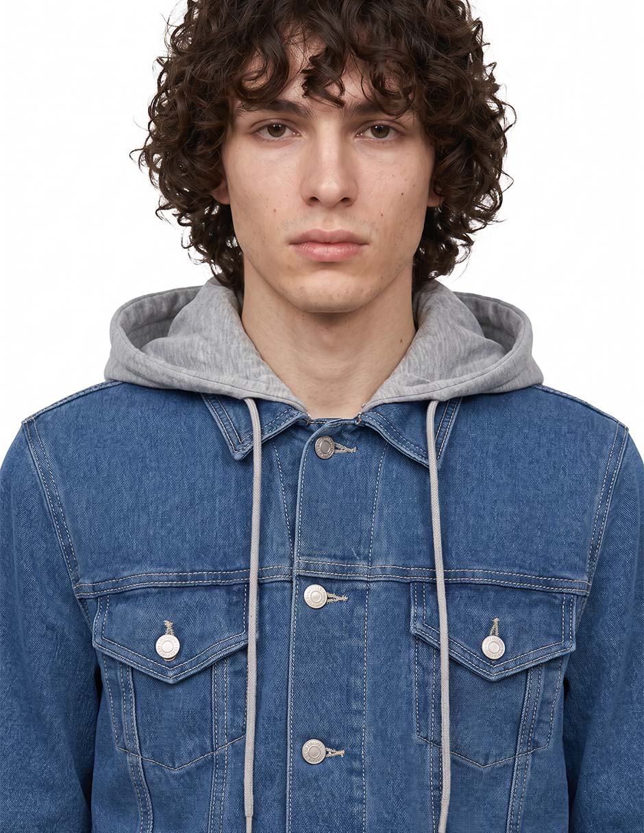 Chamarra casual con capucha para hombre 2