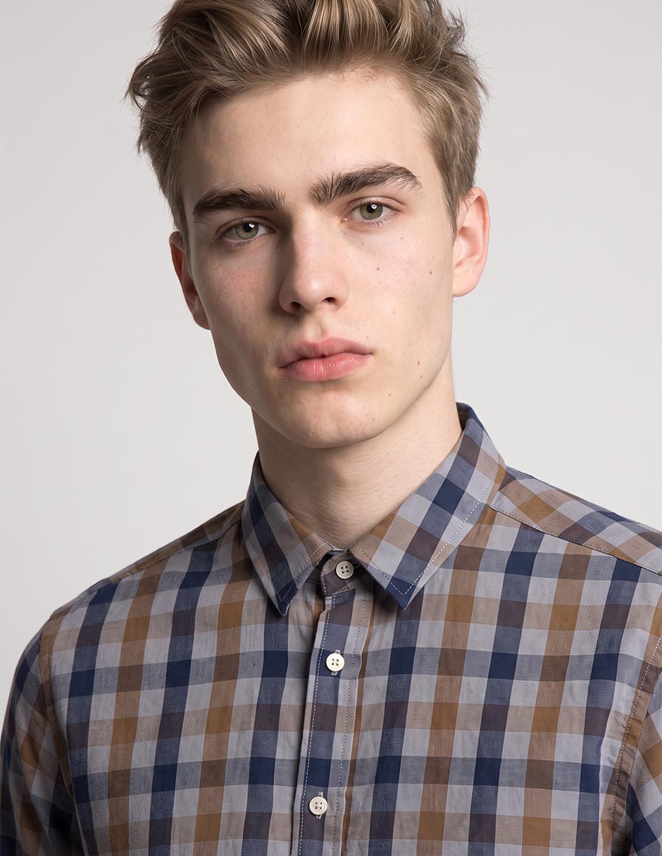 Camisa casual de algodón manga larga para hombre