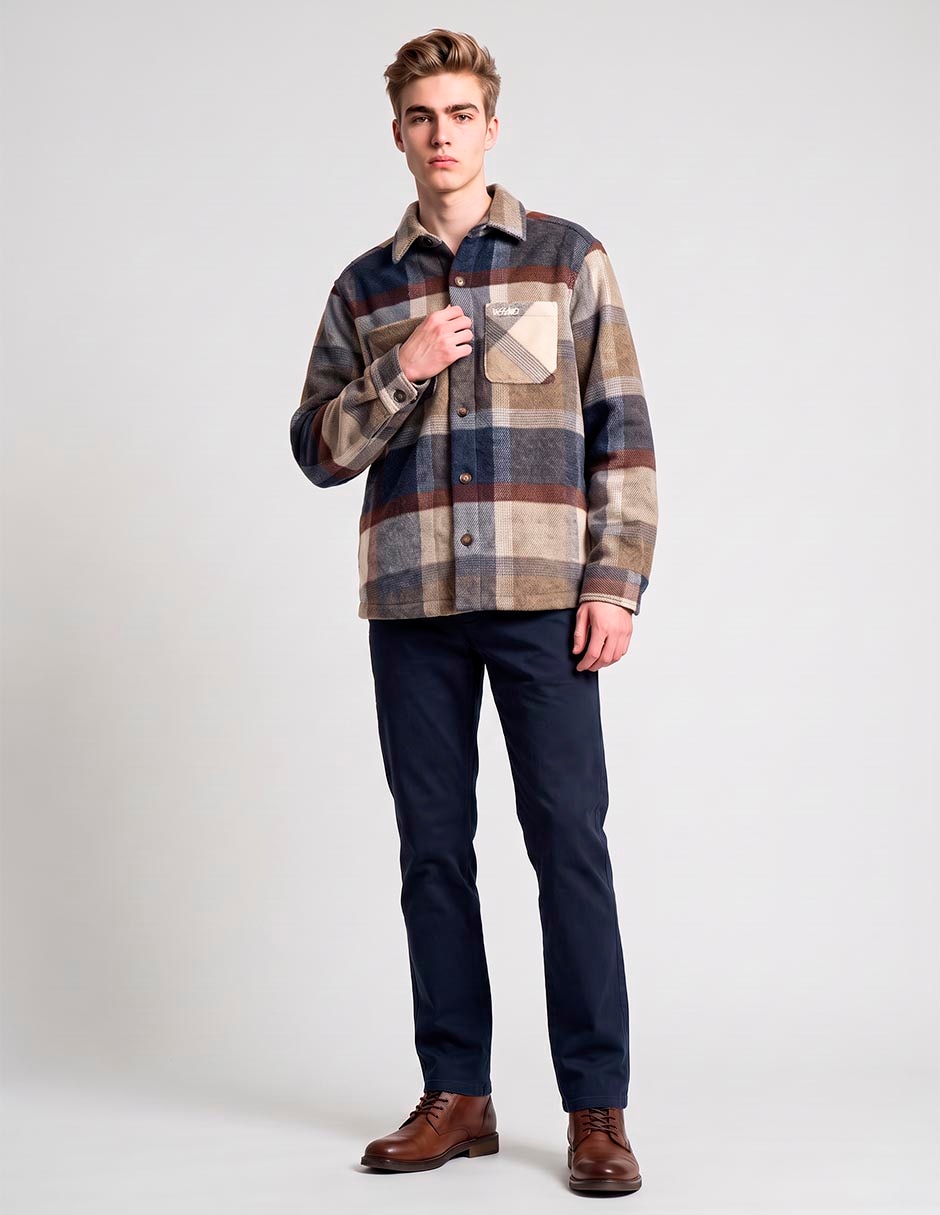 Camisa casual manga larga para hombre
