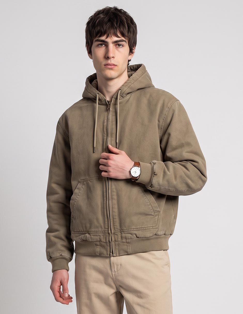 Chamarra casual capucha y bolsa para hombre Chamarra casual capucha y bolsa para hombre