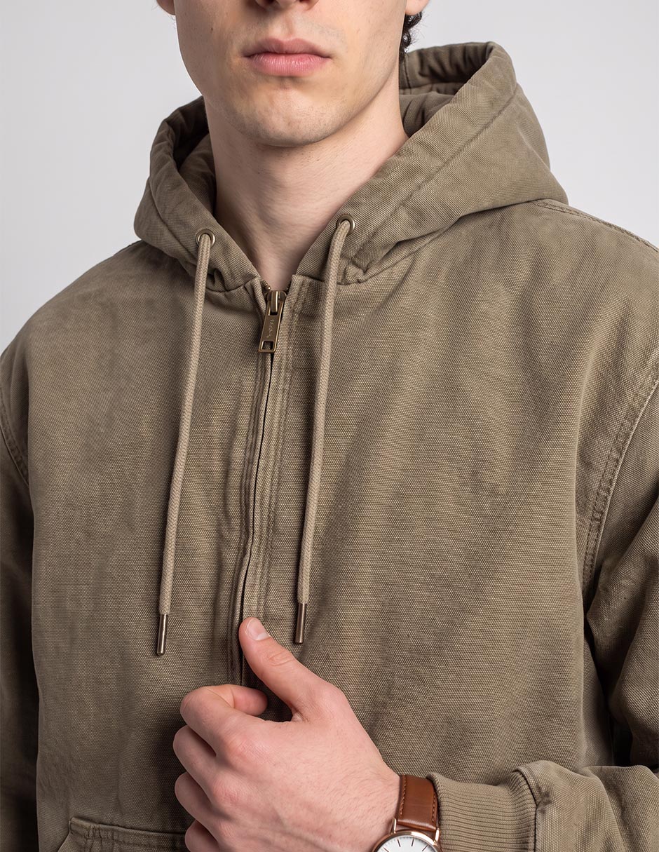 Chamarra casual capucha y bolsa para hombre 3
