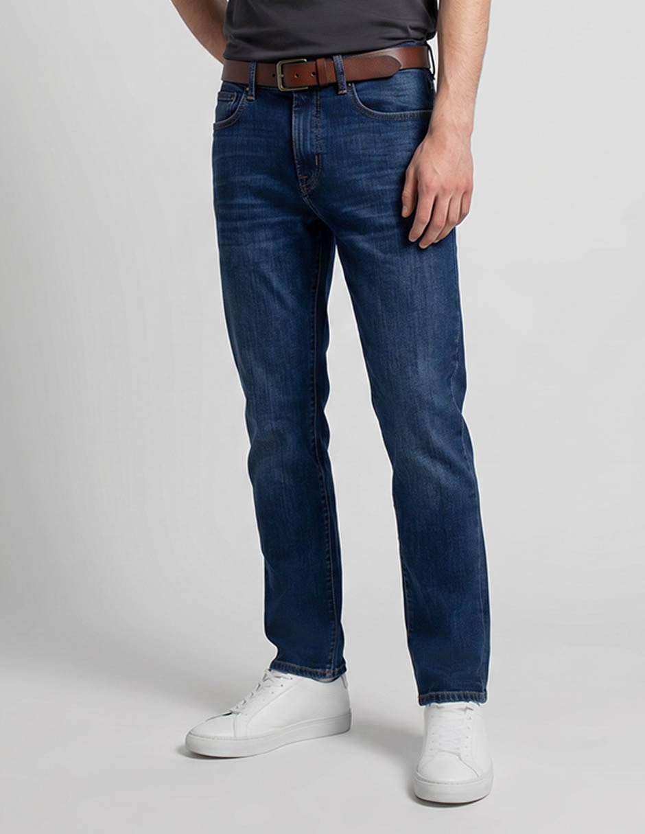 Jeans regular slim mossimo deslavado para hombre