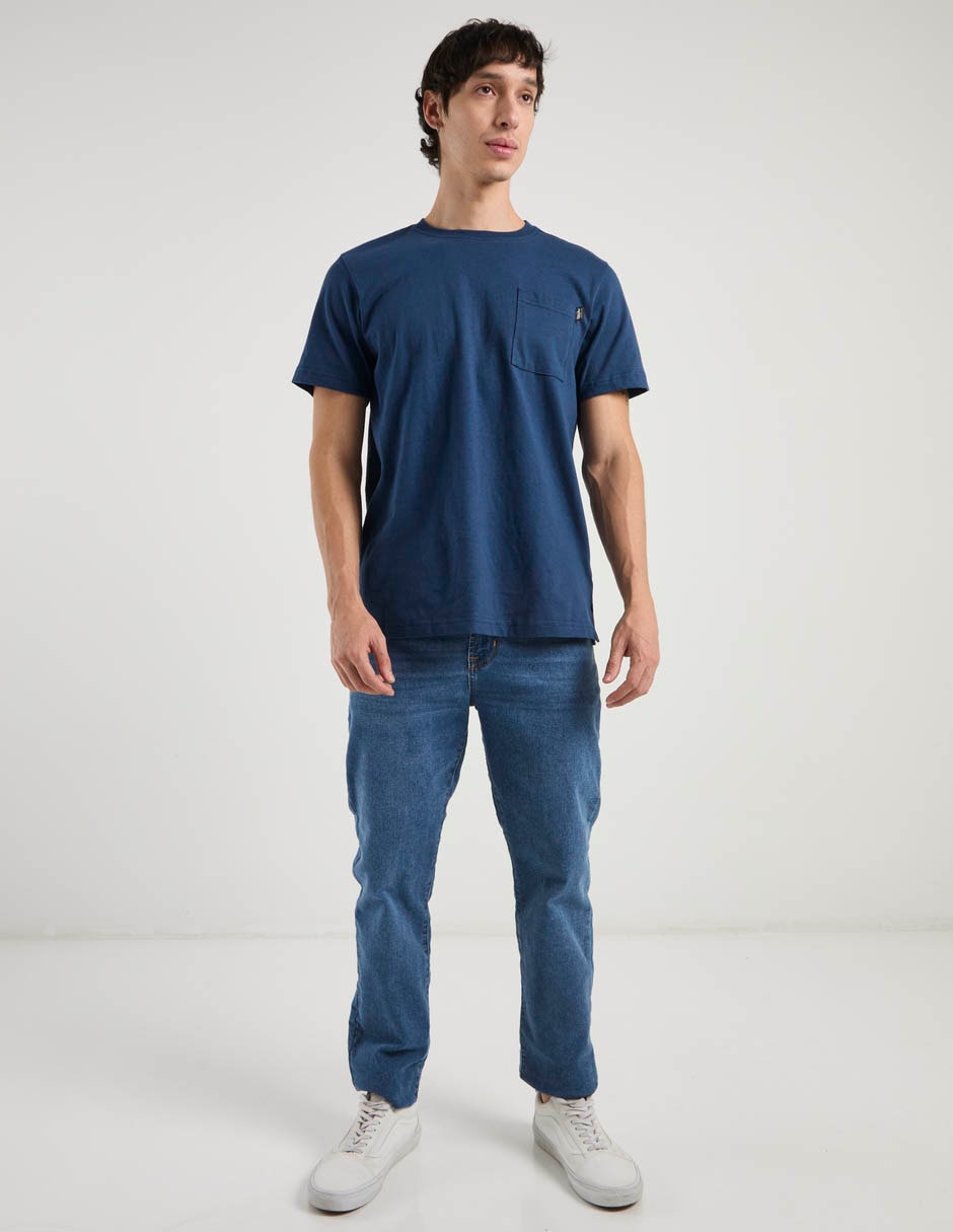 Jeans straight lavado claro para hombre 2