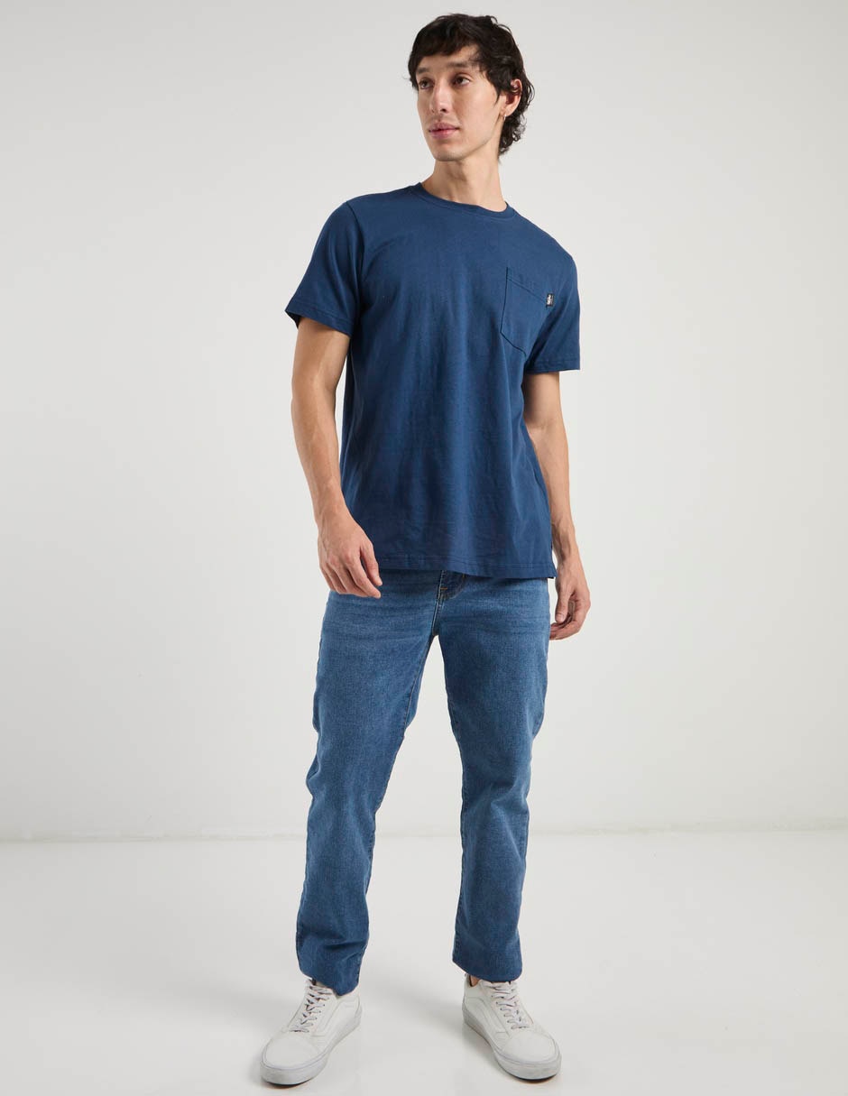 Jeans straight lavado claro para hombre 3
