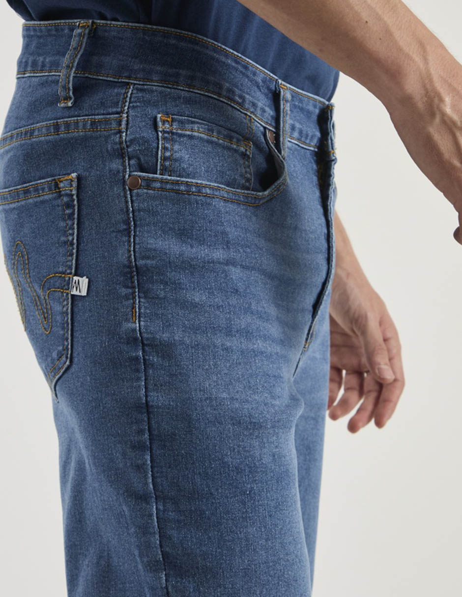 Jeans straight lavado claro para hombre 5