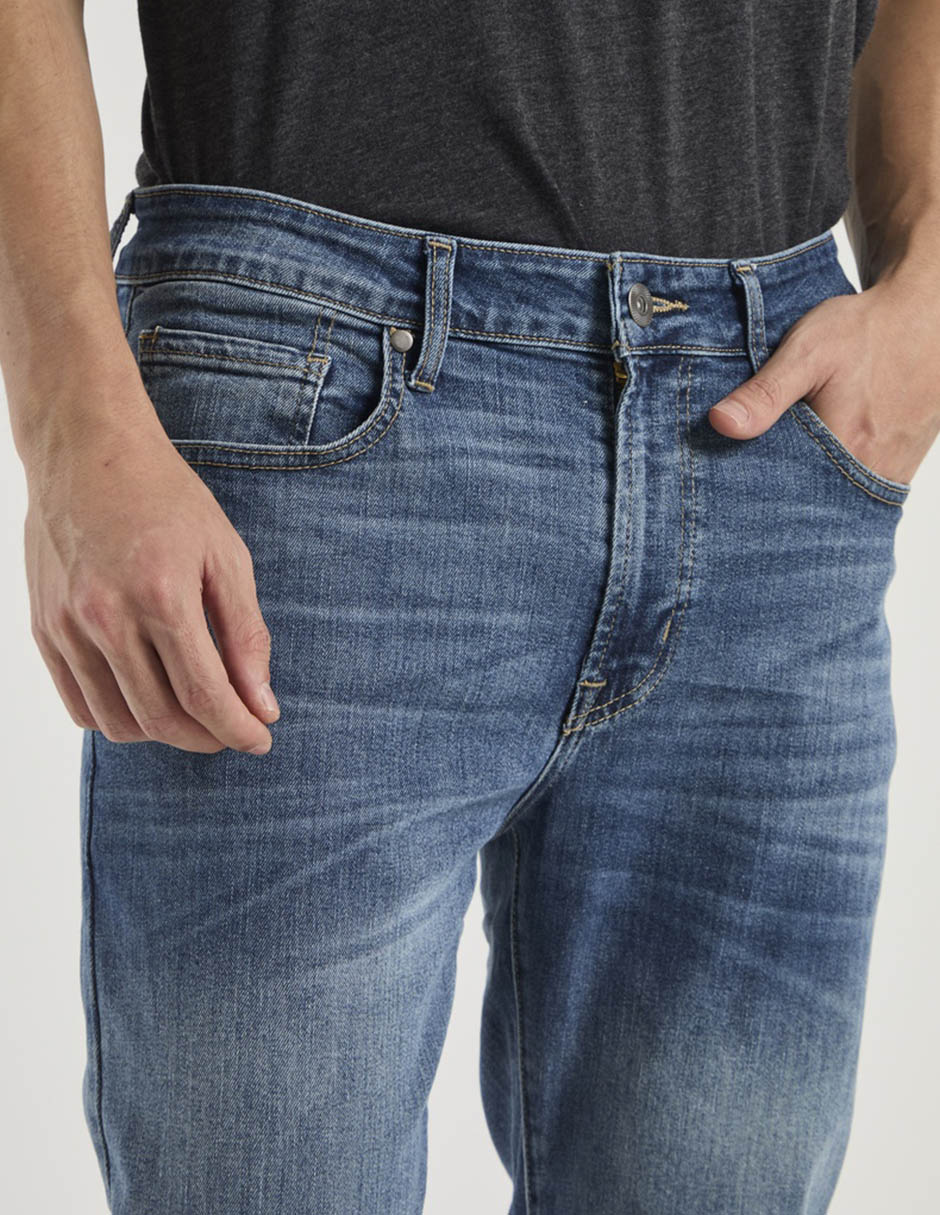 Jeans slim Mossimo lavado whisker para hombre