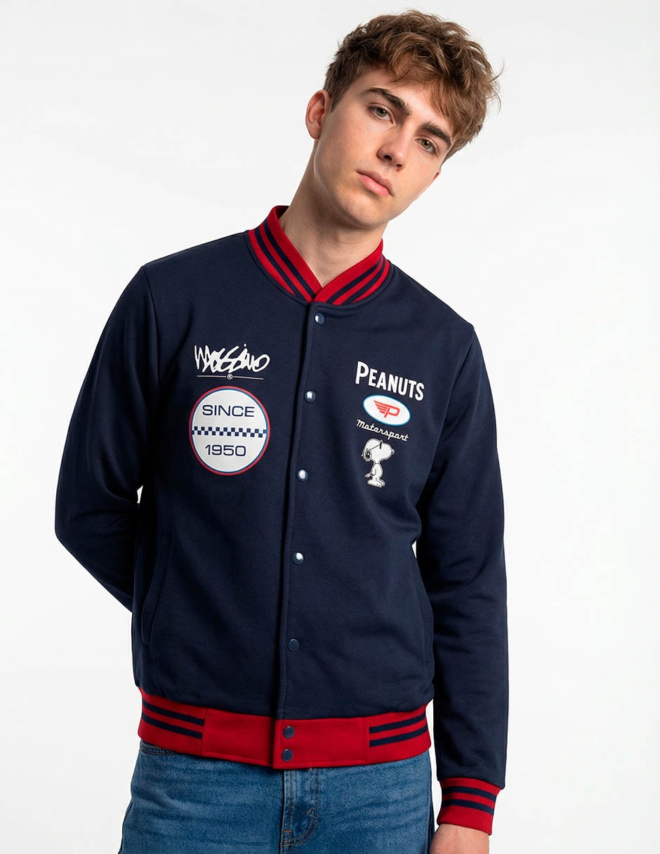 Chamarra bomber cuello a contraste para hombre Chamarra bomber cuello a contraste para hombre