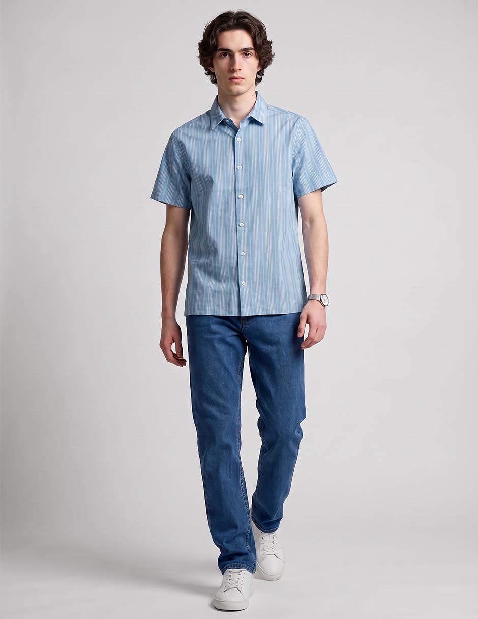 Camisa casual de algodón manga corta para hombre Camisa casual de algodón manga corta para hombre