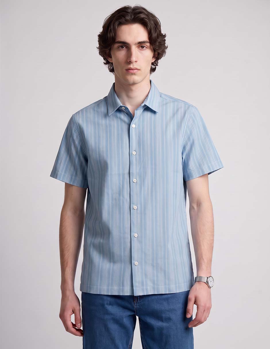 Camisa casual de algodón manga corta para hombre 3