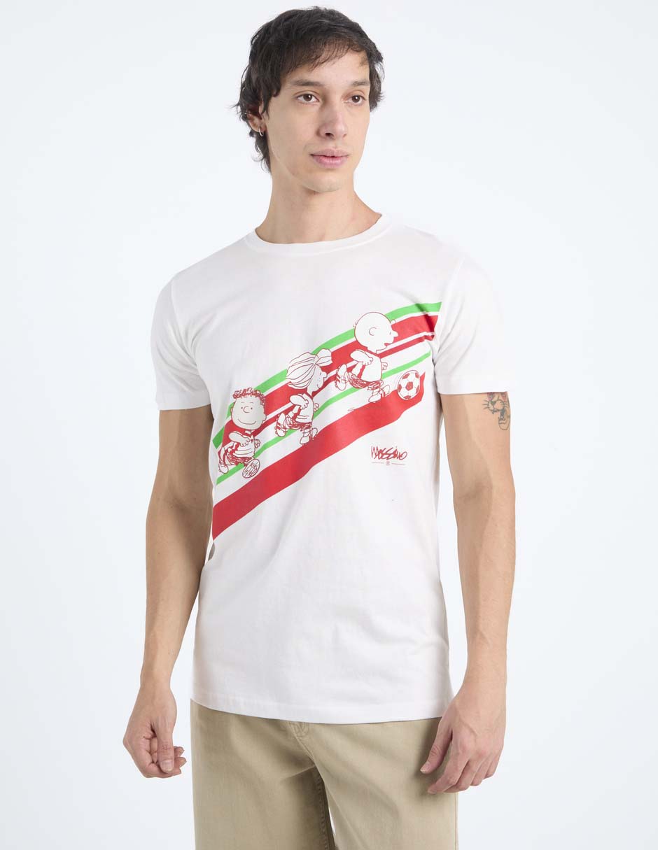 Playera Peanuts cuello redondo para hombre