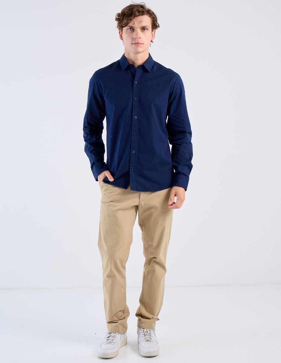 Camisa casual manga larga para hombre 4