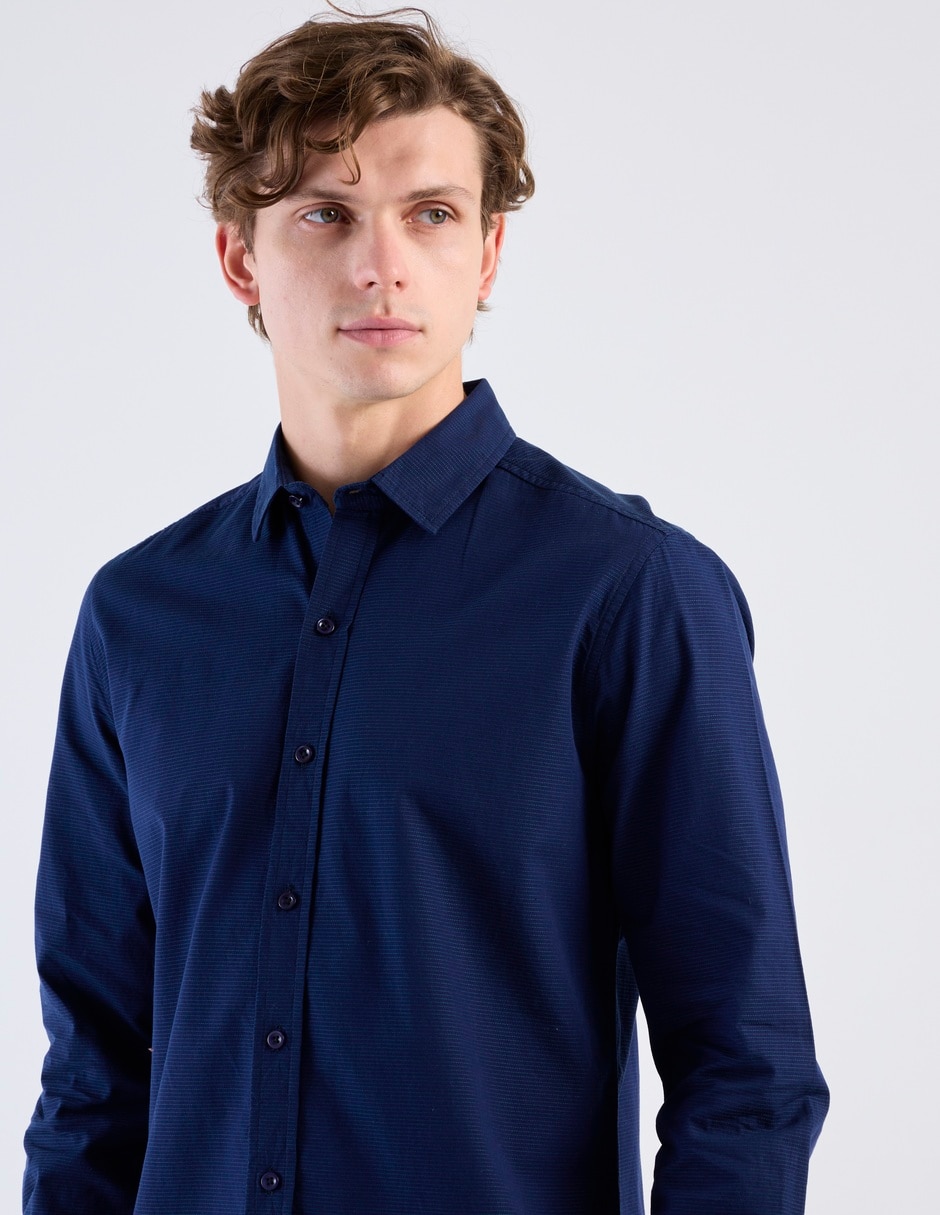 Camisa casual manga larga para hombre 5