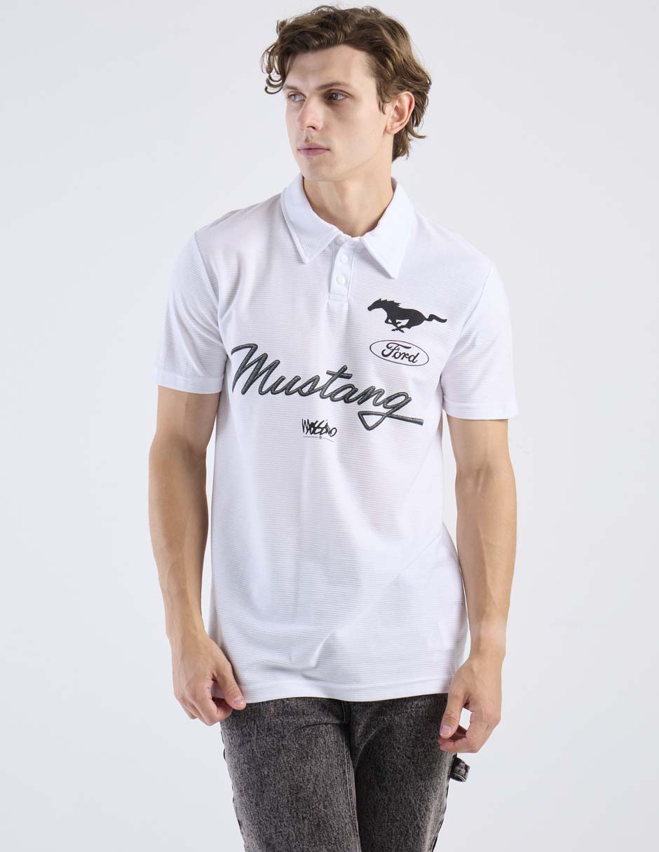 Playera Mustang cuello polo para hombre Playera Mustang cuello polo para hombre