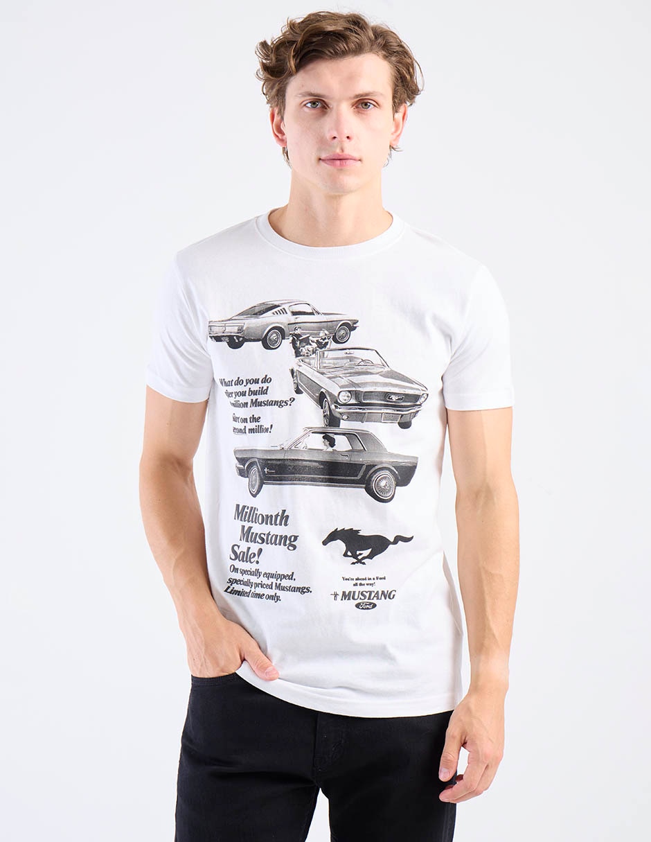 Playera Mustang cuello redondo para hombre Playera Mustang cuello redondo para hombre