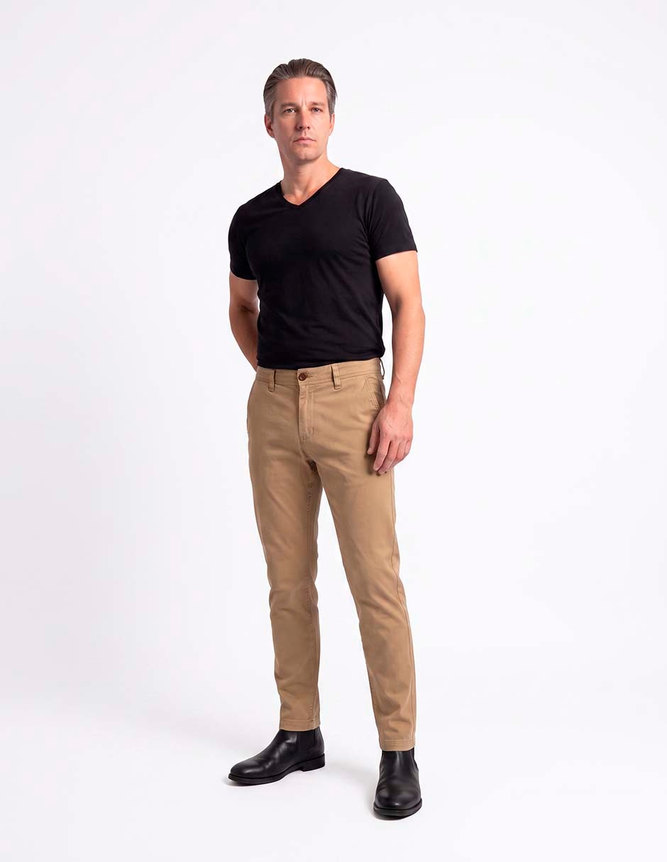 Pantalón slim de algodón para hombre