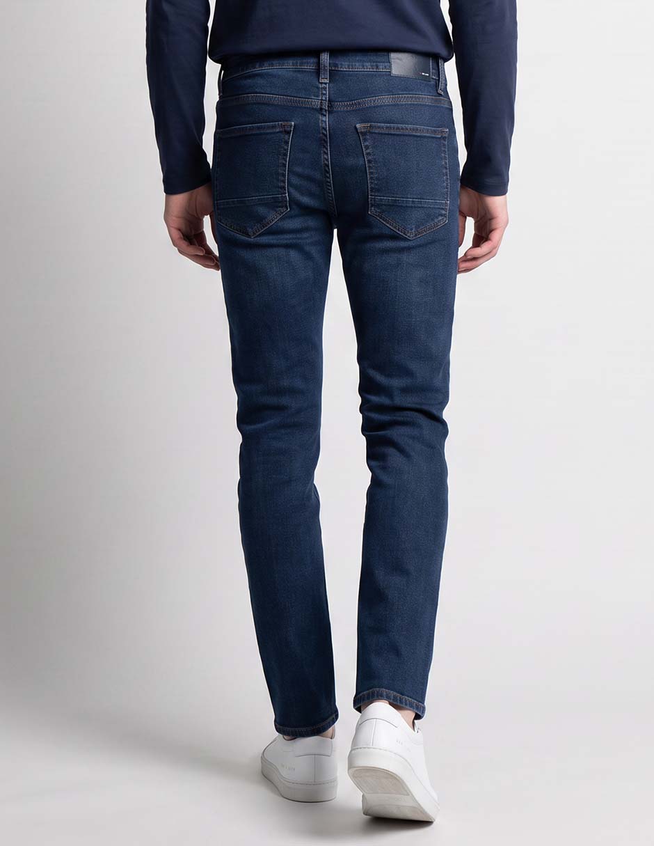 Jeans skinny lavado obscuro para hombre 2
