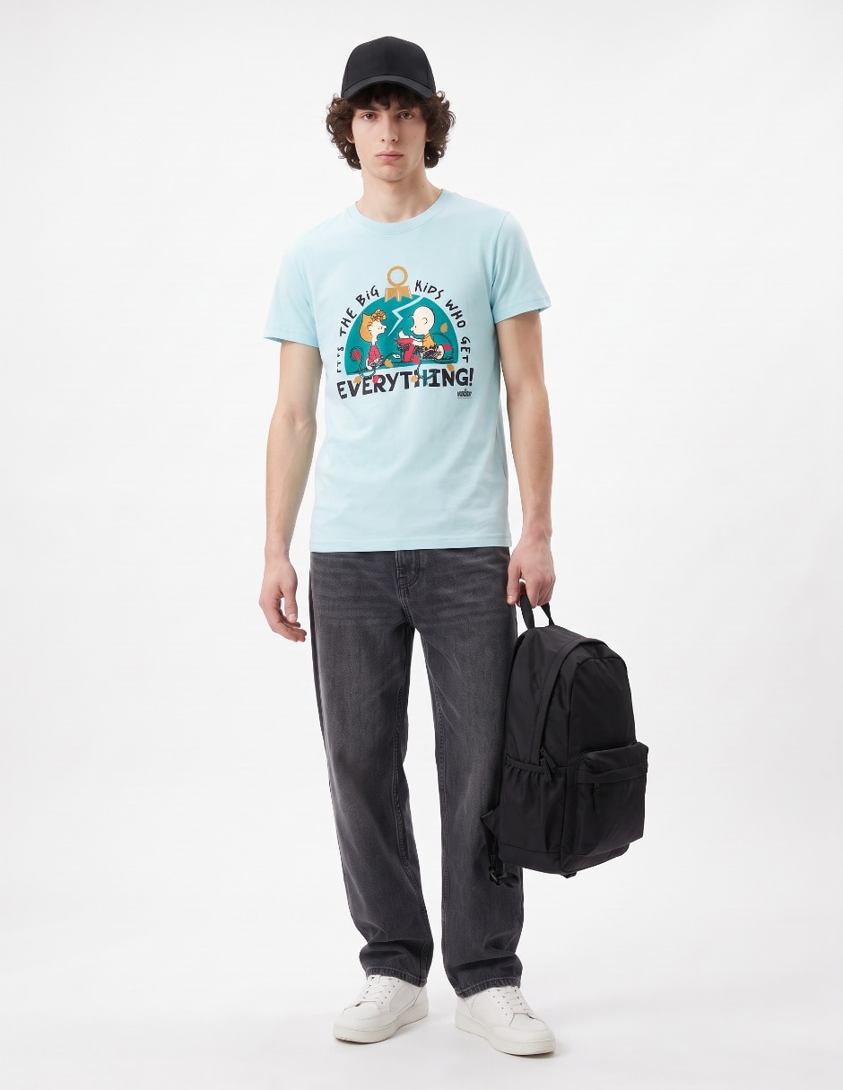 Playera navideña Peanuts cuello redondo para hombre 4